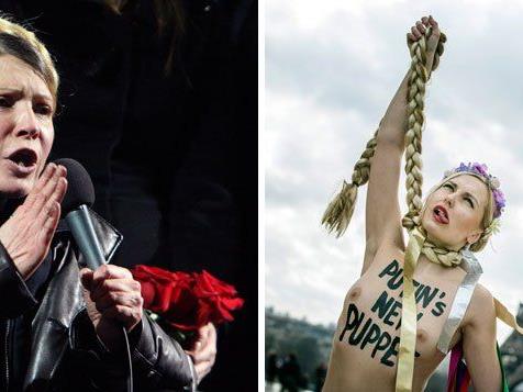 Umstrittene Julia Timoschenko: Femen-Protest in Paris.