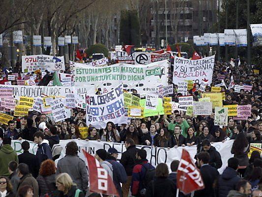 Protest im Zentrum Madrids