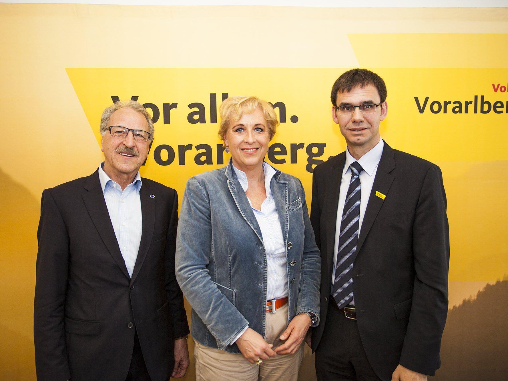 Erwin Mohr, Claudia Schmidt und LH Markus Wallner.