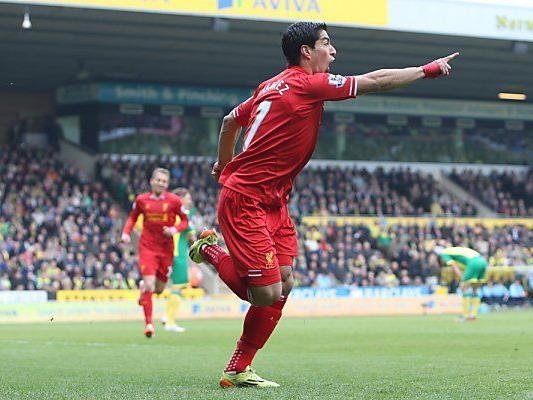 Luis Suarez erzielte Liverpools 2:0 (11.)