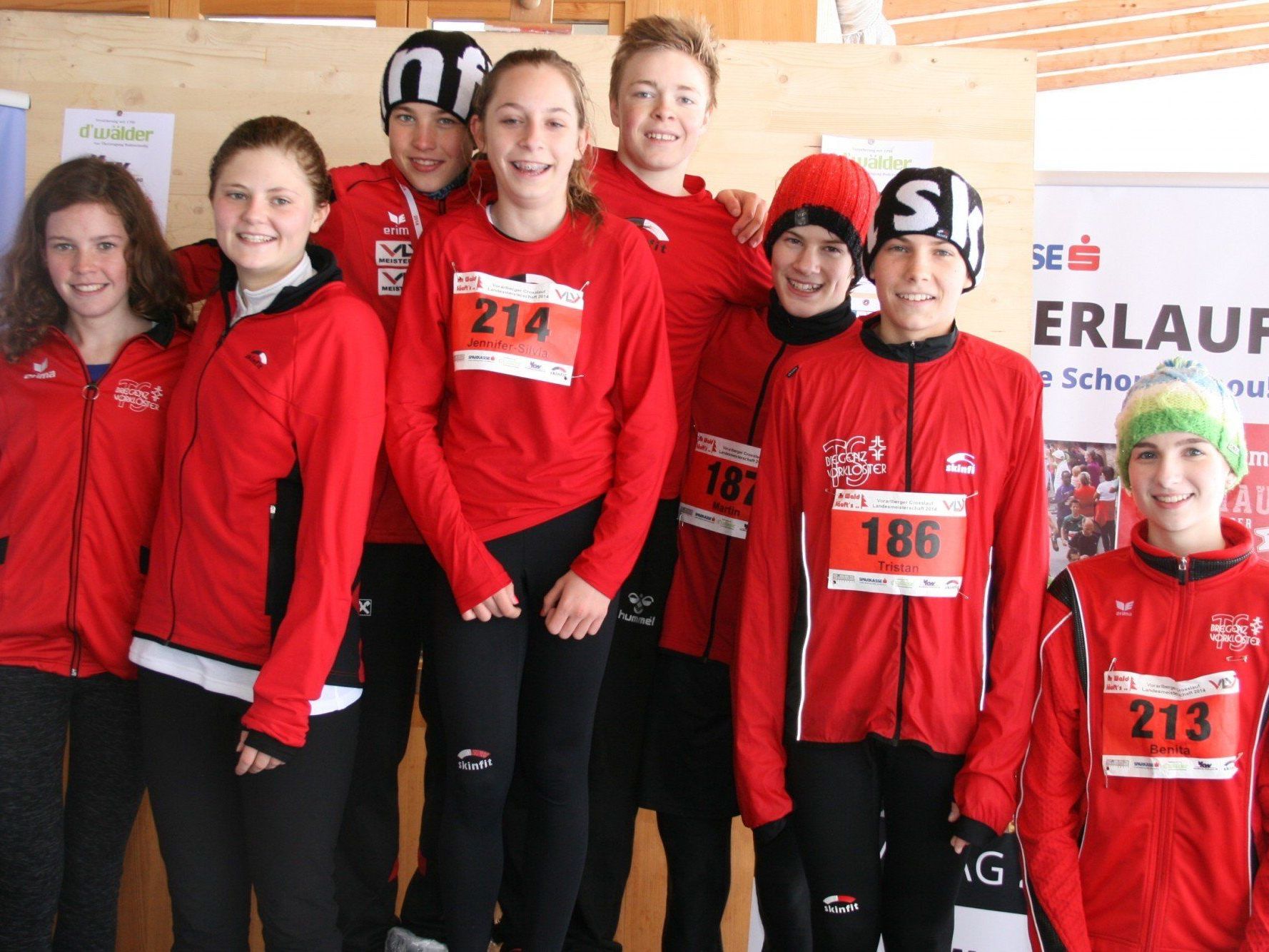 Die erfolgreichen Läufer der TS Bregenz-Vorkloster der Klassen U-14- bis U-20. Die erfolgreichen Läufer der TS Bregenz-Vorkloster der Klassen U-14- bis U-20.