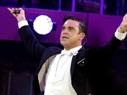 Robbie Williams beim Konzert in Wien am Montagabend. Robbie Williams beim Konzert in Wien am Montagabend.