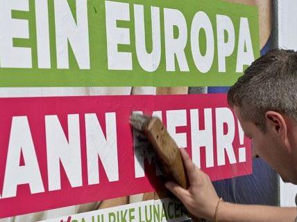 Am Mittwoch präsentierten die Grünen die neuen Plakate zur EU-Wahl.