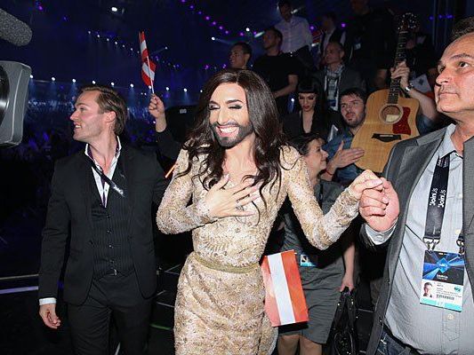 Geschafft in Kopenhagen: Conchita Wurst im Song Contest-Glück Geschafft in Kopenhagen: Conchita Wurst im Song Contest-Glück