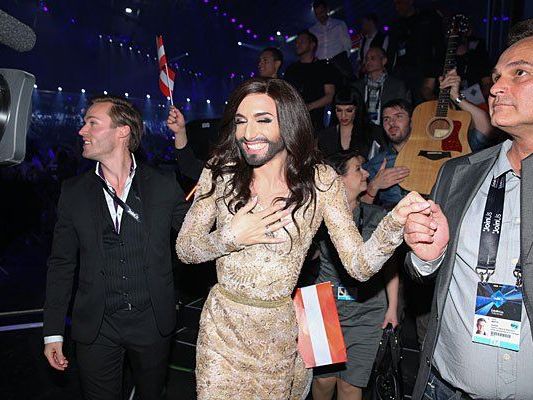 Geschafft in Kopenhagen: Conchita Wurst im Song Contest-Glück