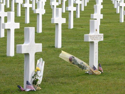 Ein US-amerikanischer Militärfriedhof in Colleville sur Mer, Frankreich.