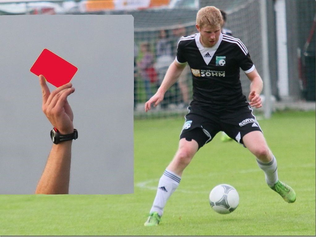 Alberschwende-Kicker Stefan Betsch erhielt die Rote Karte und wird gegen Rankweil fehlen. Alberschwende-Kicker Stefan Betsch erhielt die Rote Karte und wird gegen Rankweil fehlen.