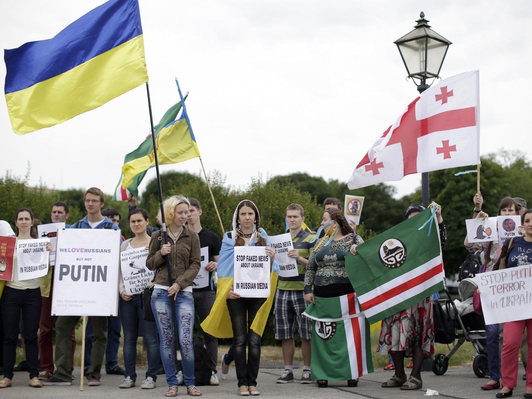 Demonstration gegen den Putin-Besuch in Wien