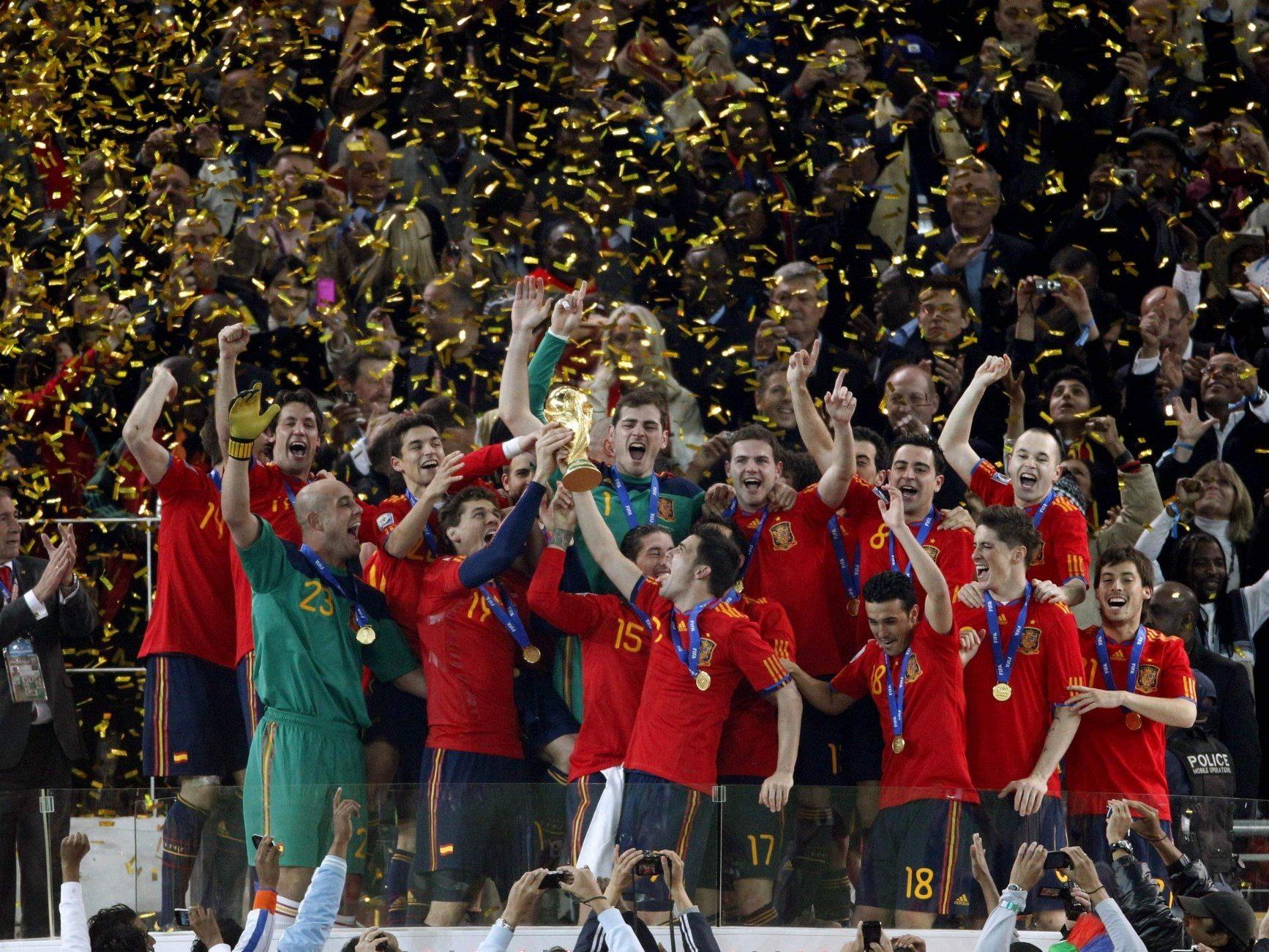 Spanien bejubelte den Weltmeistertitel im Jahr 2010.