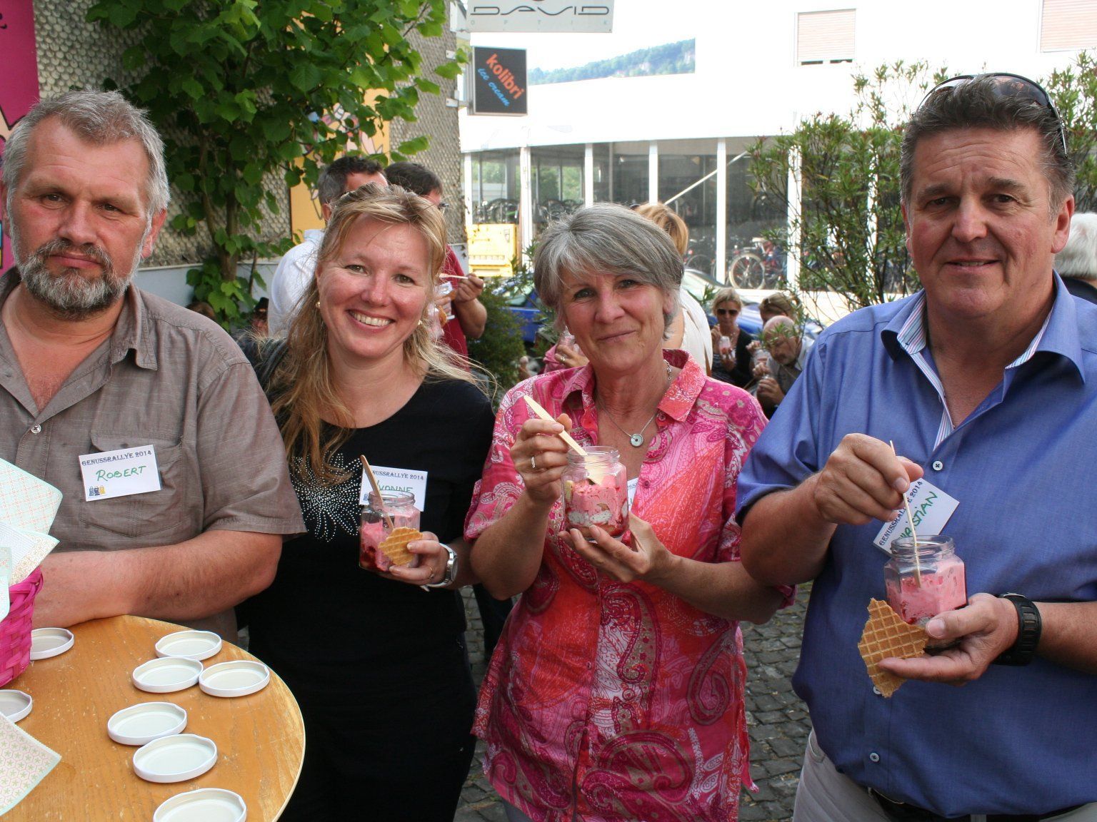 Robert Hasler, Yvonne Böhler, Elisabeth Fischer und Bürgermeister Christian Natter ließen sich verwöhnen Robert Hasler, Yvonne Böhler, Elisabeth Fischer und Bürgermeister Christian Natter ließen sich verwöhnen