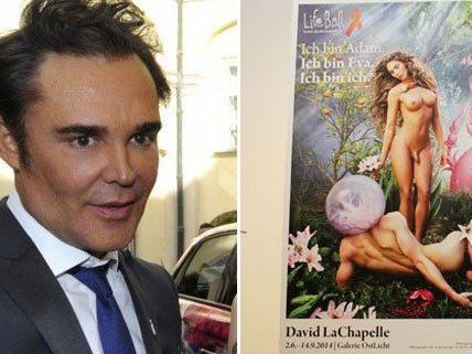 Fotograf David Lachapelle besuchte Wien, wo sein umstrittenes Sujet plakatiert ist