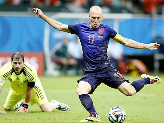 Bayern-Star Arjen Robben sorgte für gleich zwei Tore für die Niederlande
