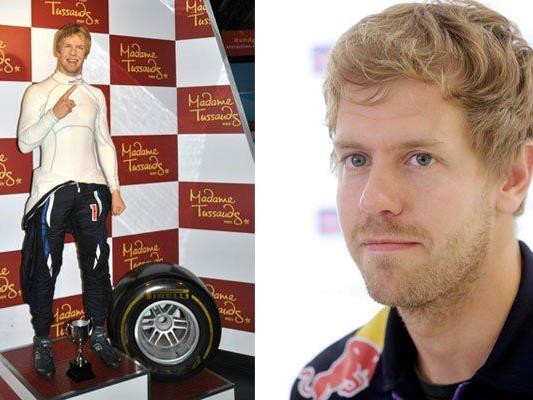 Original und Kopie von Formel 1 Weltmeister Sebastian Vettel (GER/Red Bull Racing)