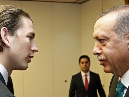 Sebastian Kurz beim Treffen mit dem türkischen Ministerpräsidenten Recep Tayyip Erdogan in Wien
