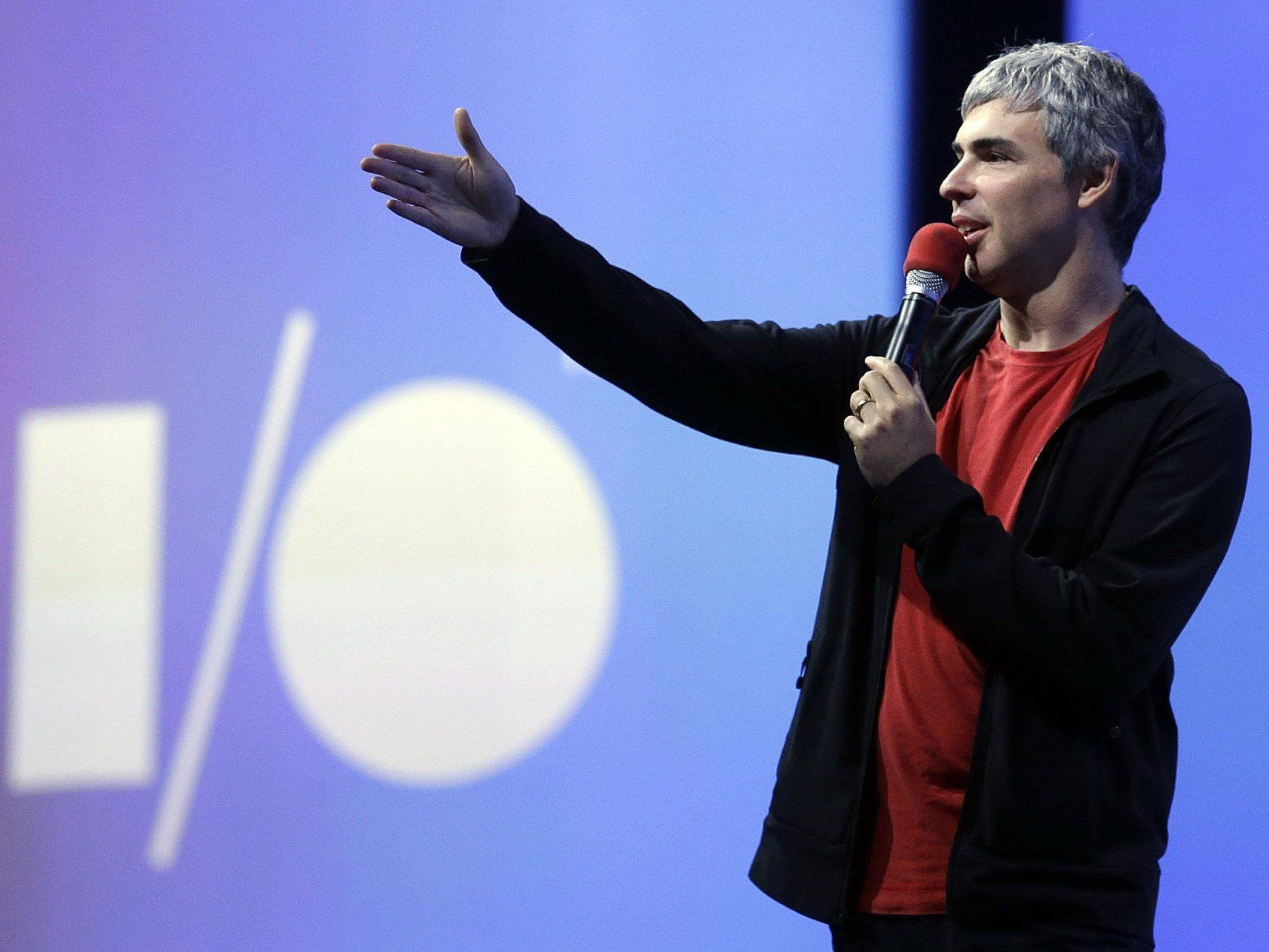 Die zentrale Keynote der Google I/O 2014 live im Netz. Hier Larry Page bei der Eröffnung 2013.