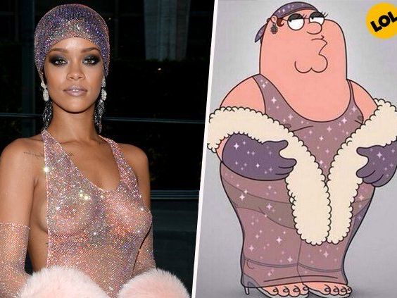 Das ultimative Style-Duell: Rihanna gegen Peter Griffin. Das ultimative Style-Duell: Rihanna gegen Peter Griffin.