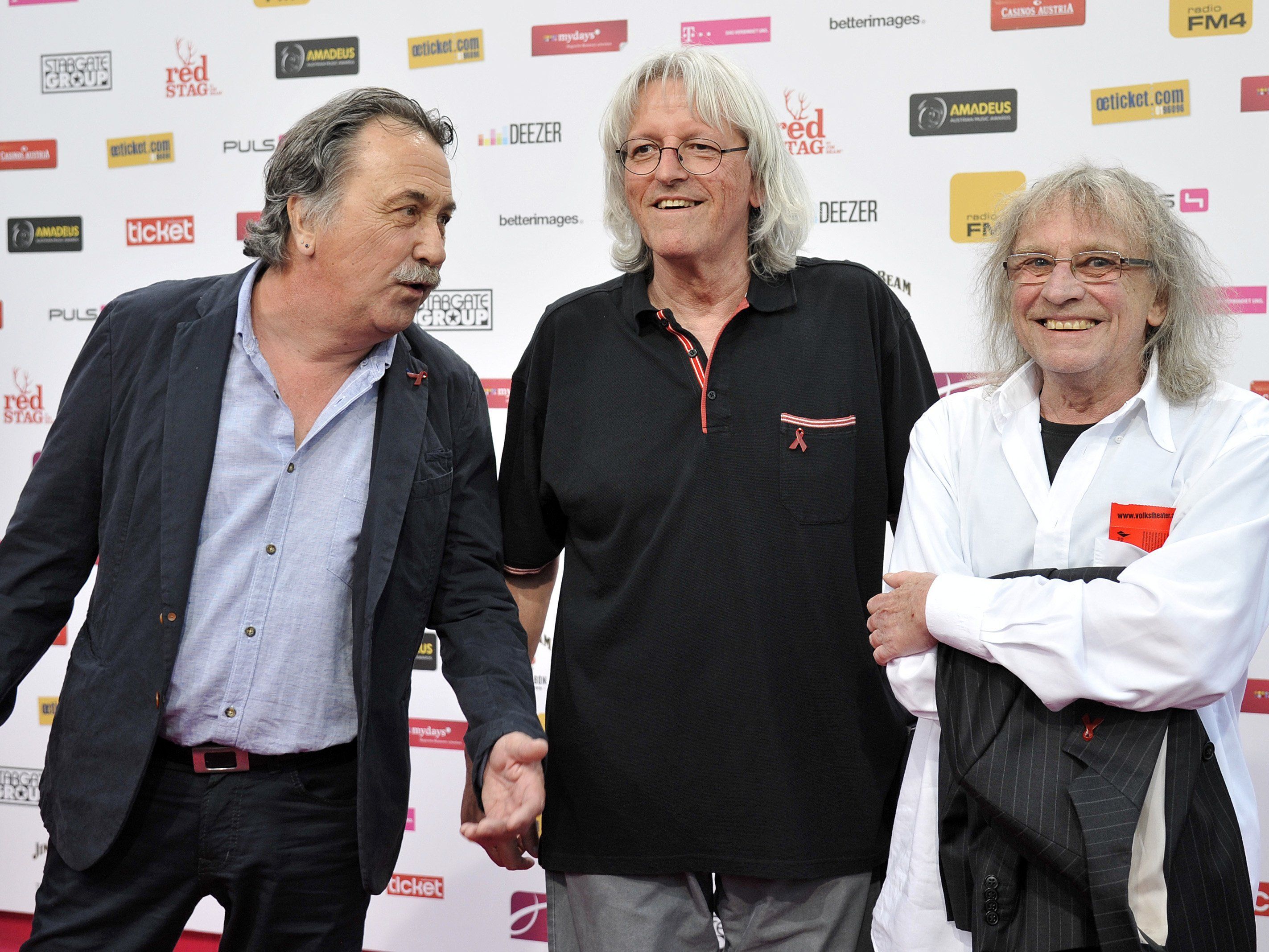 STS v.l. Gert Steinbäcker, Günter Timischl und Schiffkowitz im Rahmen der Verleihung der "Amadeus Austrian Music Awards".