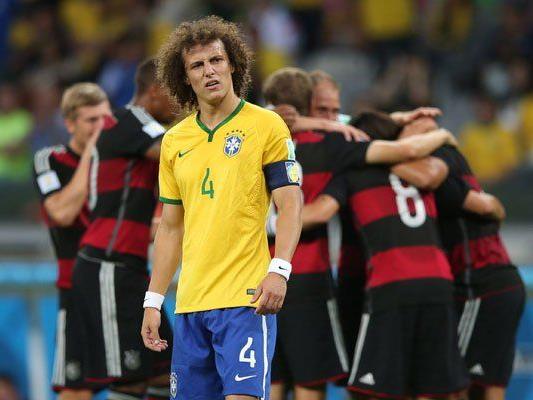 Brasilien beim Halbinfale der Fussball WM von Deutschland gedemütigt