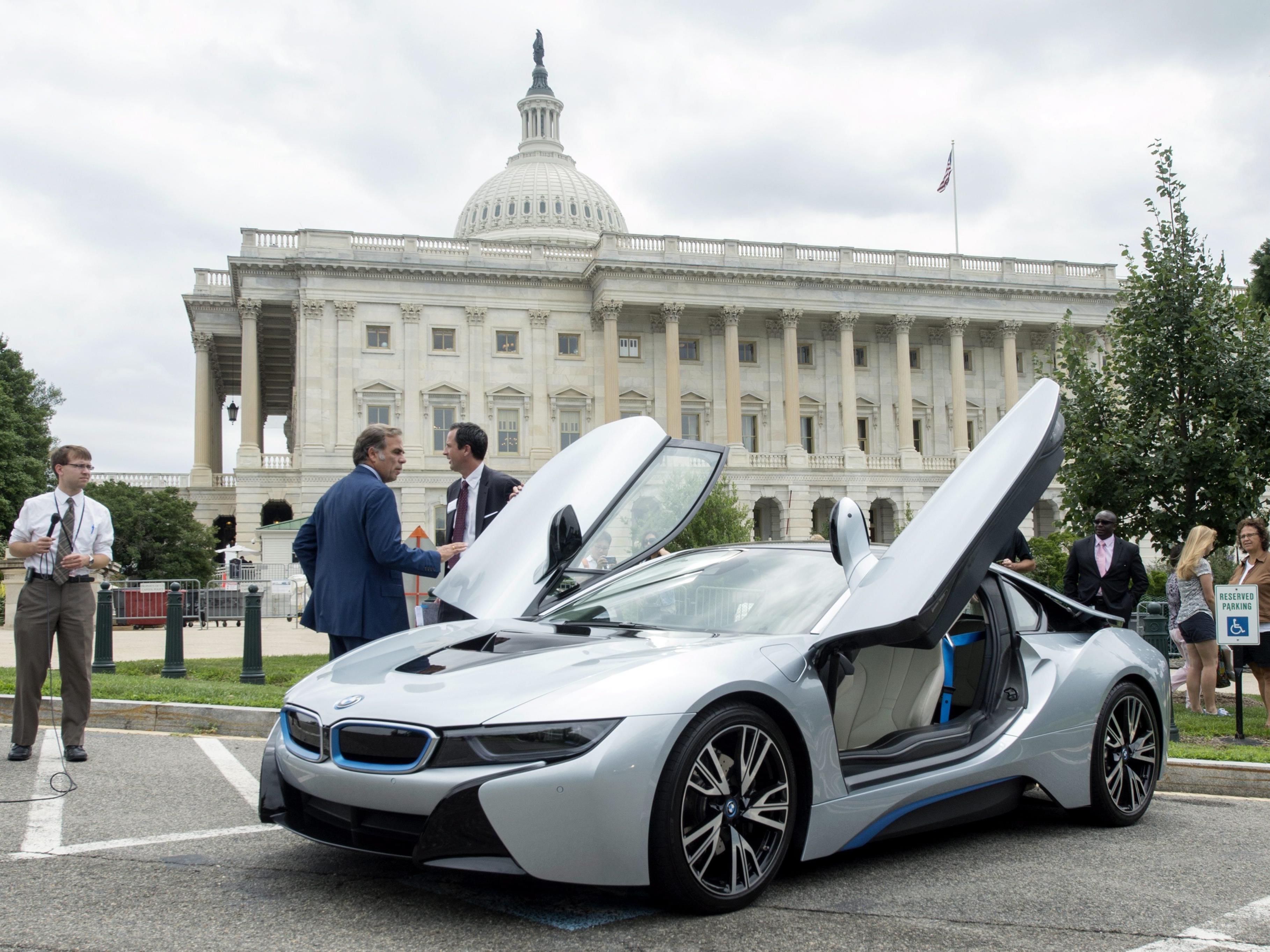 Hier wurde der neue BMW i8 in Washington vorgestellt.