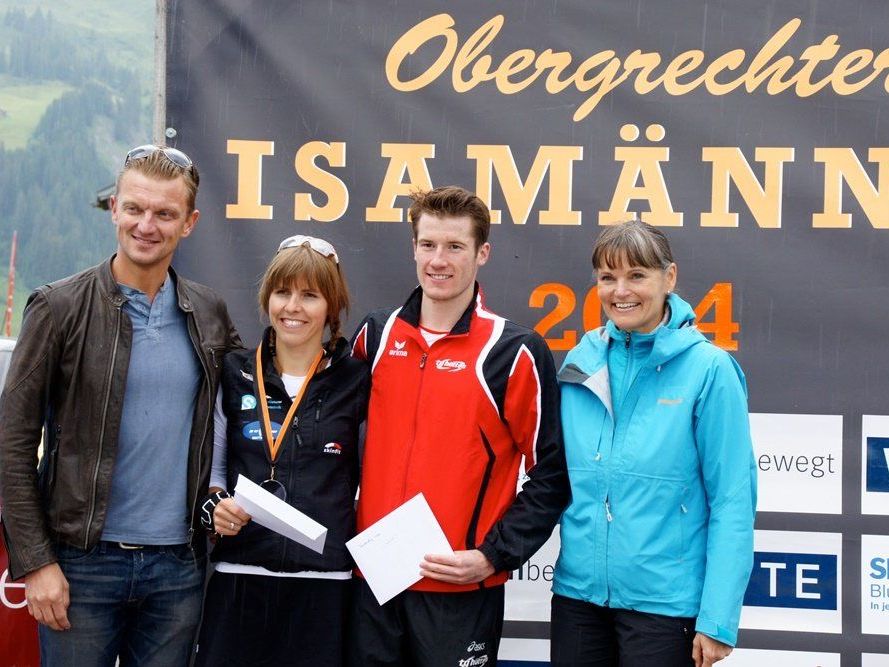 Bianca Steurer aus Schwarzenberg und der Dornbirner Martin Bader siegen beim Isamännli. Bianca Steurer aus Schwarzenberg und der Dornbirner Martin Bader siegen beim Isamännli.