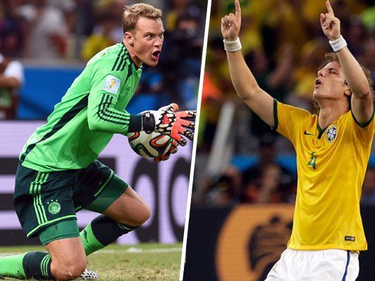 Die Defensiv-Künstler in den Teams: Manuel Neuer und David Luiz. Die Defensiv-Künstler in den Teams: Manuel Neuer und David Luiz.