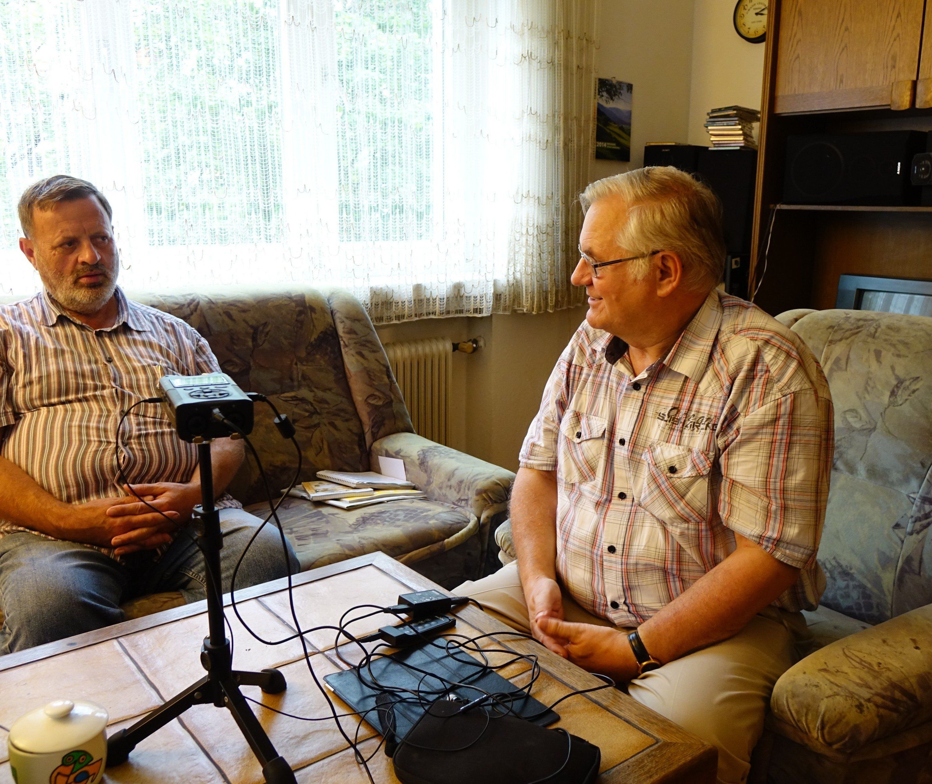 Manfred Strolz (links) beim Interview mit Reinhard Walter. Manfred Strolz (links) beim Interview mit Reinhard Walter.