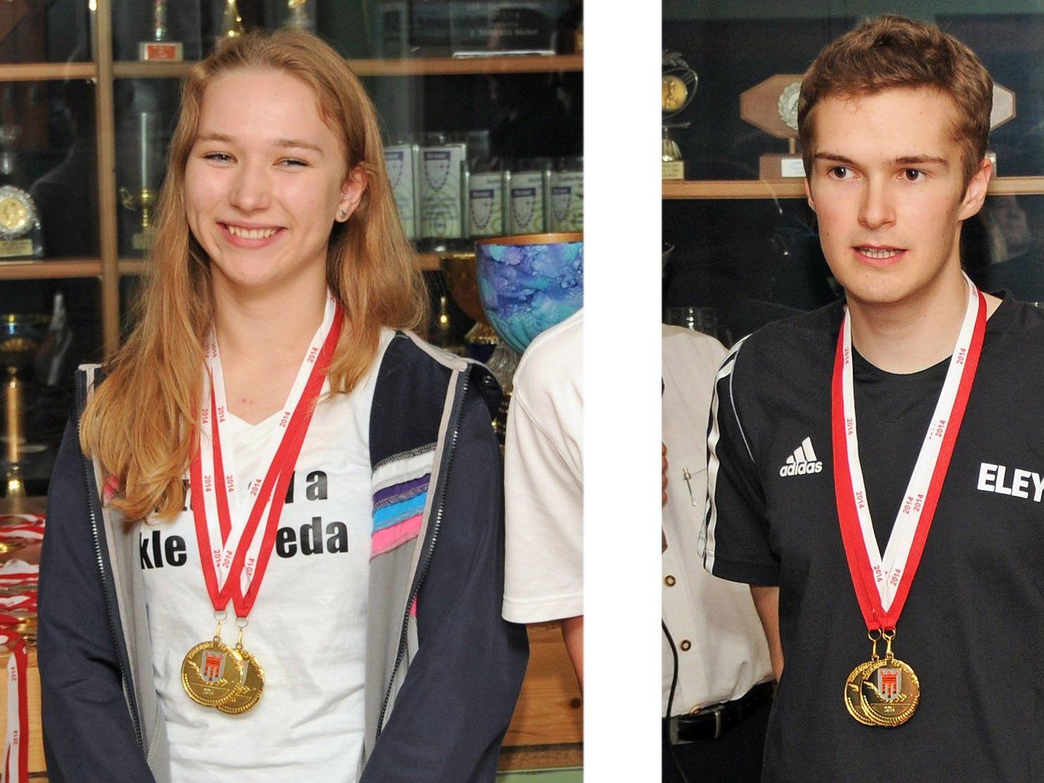 Verena Zaisberger und Landesmeister Thomas Mathis bei den Landesmeisterschaften 2014 in Höchst.