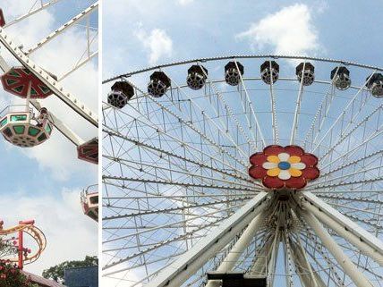 Das Blumenrad liefert eine 360-Grad-Aussicht über Wien. Das Blumenrad liefert eine 360-Grad-Aussicht über Wien.