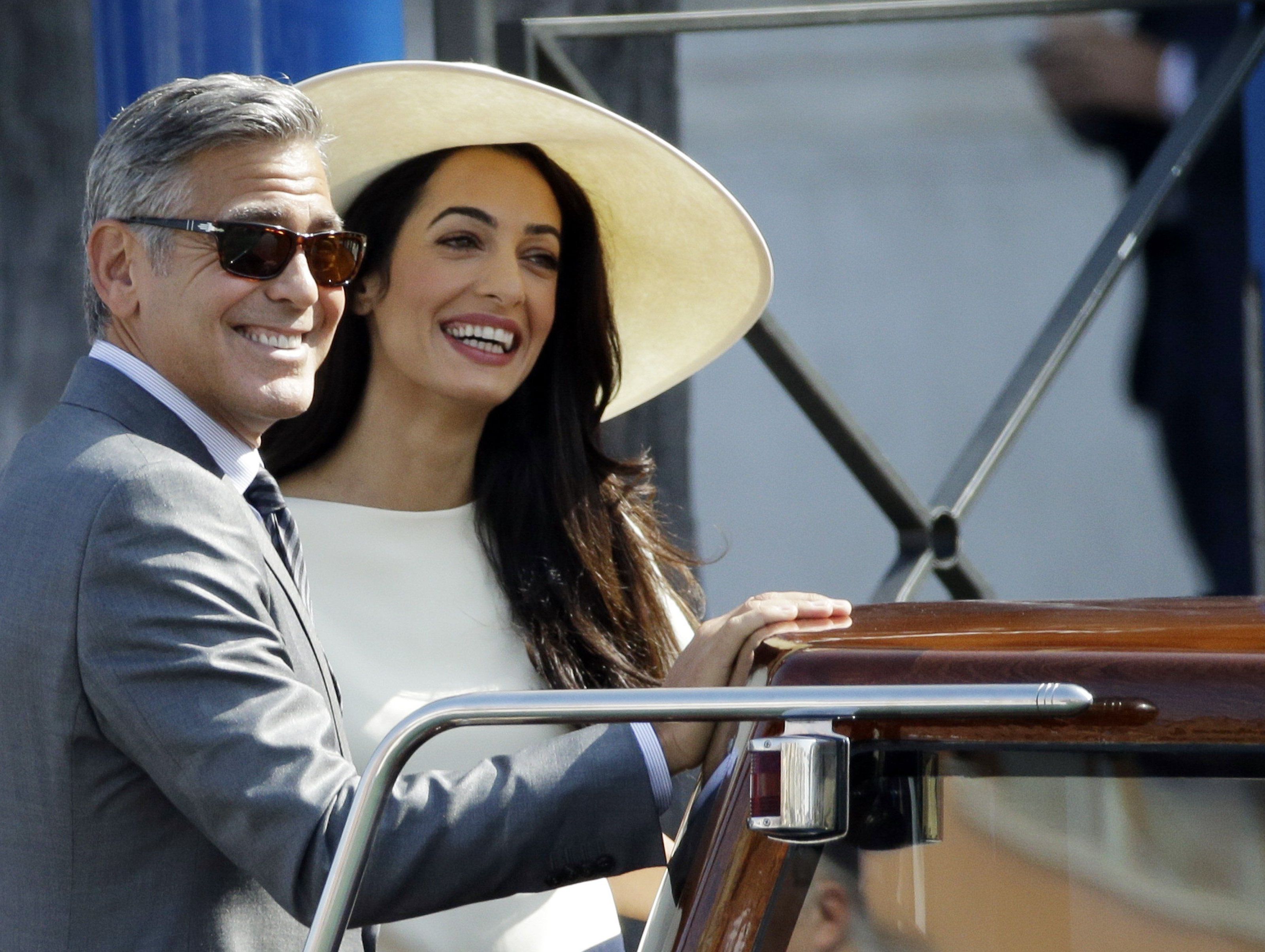 George Cloney und seine Frau Amal Alamuddin George Cloney und seine Frau Amal Alamuddin