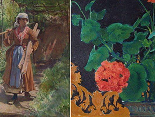 Die Kunstwerke „Zigeunermädchen“ von Oskar Kokoschka und „Geranien“ von Koloman Moser