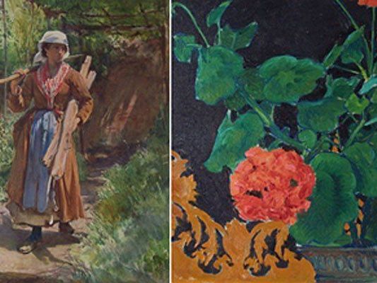 Die Kunstwerke „Zigeunermädchen“ von Oskar Kokoschka und „Geranien“ von Koloman Moser Die Kunstwerke „Zigeunermädchen“ von Oskar Kokoschka und „Geranien“ von Koloman Moser