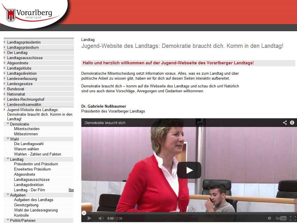 Steigerung um 400 Prozent auf der Jugend-Website des Vorarlberger Landtags