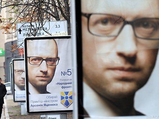 Wahlplakat von Pemierminister Jazenjuk