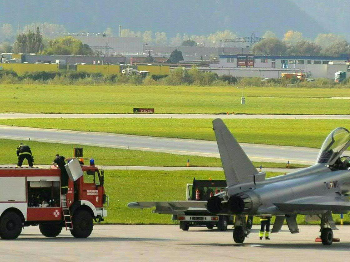 Eurofighter musste in Innsbruck notlanden - Triebwerksbrandwarnung wurde angezeigt.