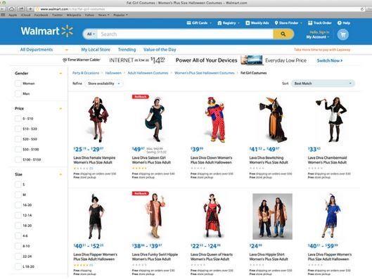 Walmart verfehlte die Kategorienbezeichnung von Halloween-Kostümen