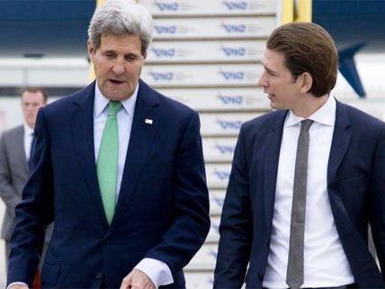 Kerry und Kurz am Mittwoch in Wien.