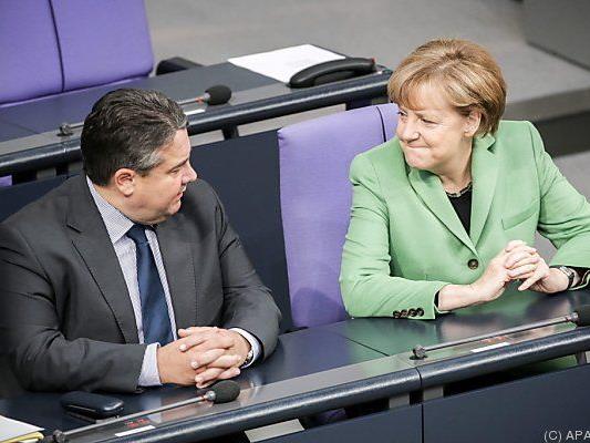 Merkel und SPD-Chef Gabriel im Bundestag