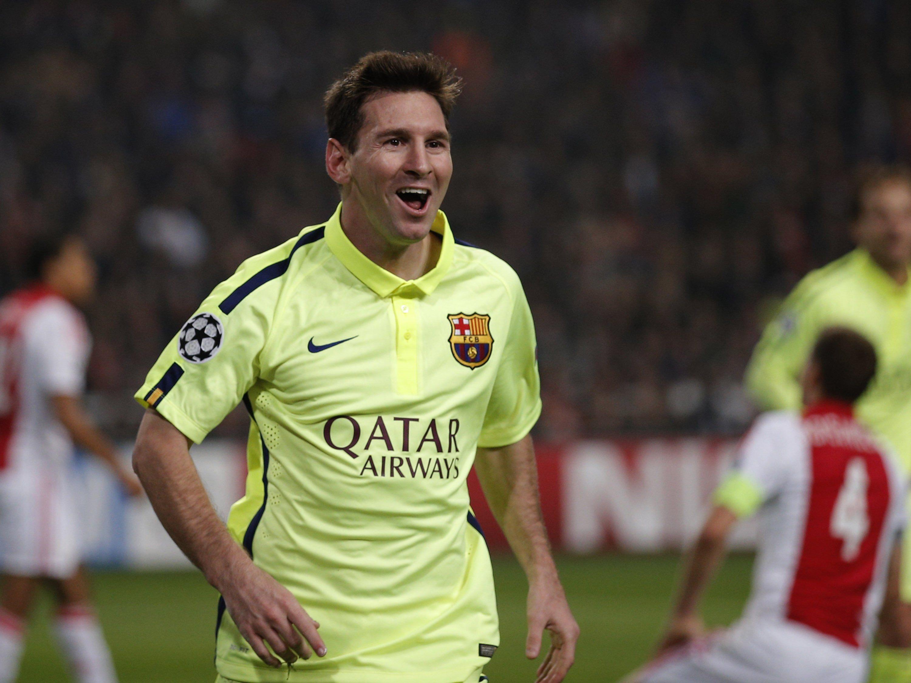 Messi stellte in Amsterdam mit zwei Treffern den CL-Torrekord von Raul ein.