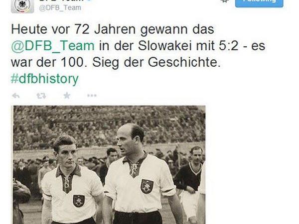 DFB sorgt mit unreflektiertem Tweet zu Spiel der Nationalelf in der Nazizeit für Aufregung.