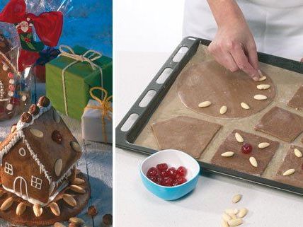Ein selbstgemachtes Lebkuchenhaus eignet sich gut als Geschenk. Ein selbstgemachtes Lebkuchenhaus eignet sich gut als Geschenk.