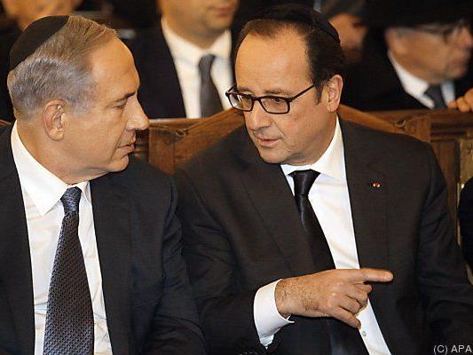 Netanyahu (l.) mit Frankreich Präsident Hollande