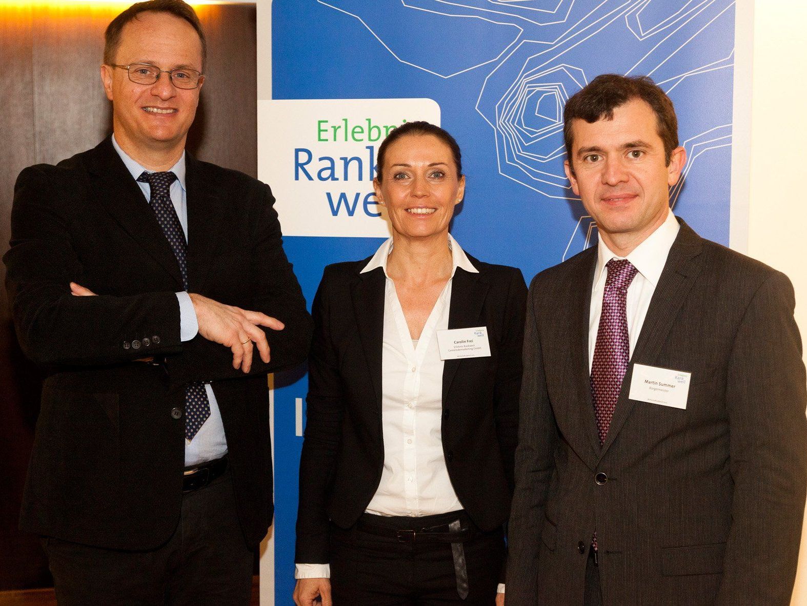 (v.l.n.r.) Referent Markus Hengstschläger, Carolin Frei vom Erlebnis Rankweil Gemeindemarketing und Bürgermeister Martin Summer (v.l.n.r.) Referent Markus Hengstschläger, Carolin Frei vom Erlebnis Rankweil Gemeindemarketing und Bürgermeister Martin Summer