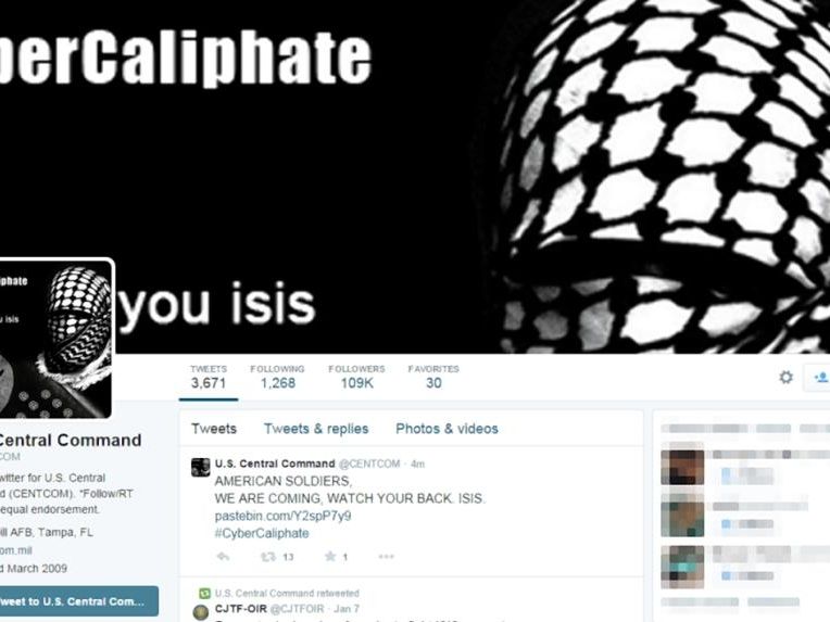 ISIS-nahe Hacker übernahmen einen Twitter-Account des US-Militärs. ISIS-nahe Hacker übernahmen einen Twitter-Account des US-Militärs.