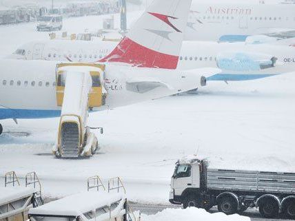 500 Mitarbeiter waren am Wiener Flughafen im Winterdiensteinsatz. 500 Mitarbeiter waren am Wiener Flughafen im Winterdiensteinsatz.