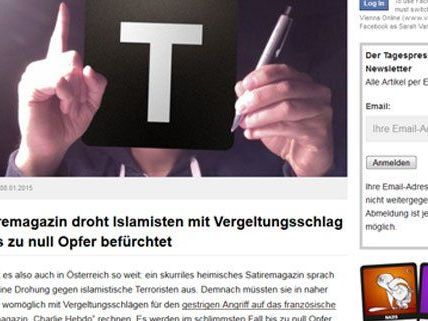 Das österreichische Satire-Portal hat auf den Anschlag in Paris reagiert. Das österreichische Satire-Portal hat auf den Anschlag in Paris reagiert.