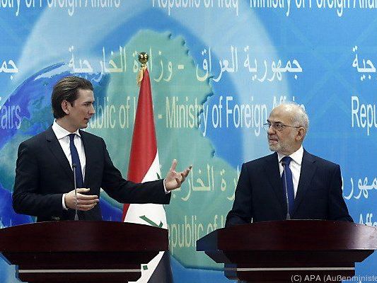 Ministerkollegen Kurz und Al-Jaafari Ministerkollegen Kurz und Al-Jaafari