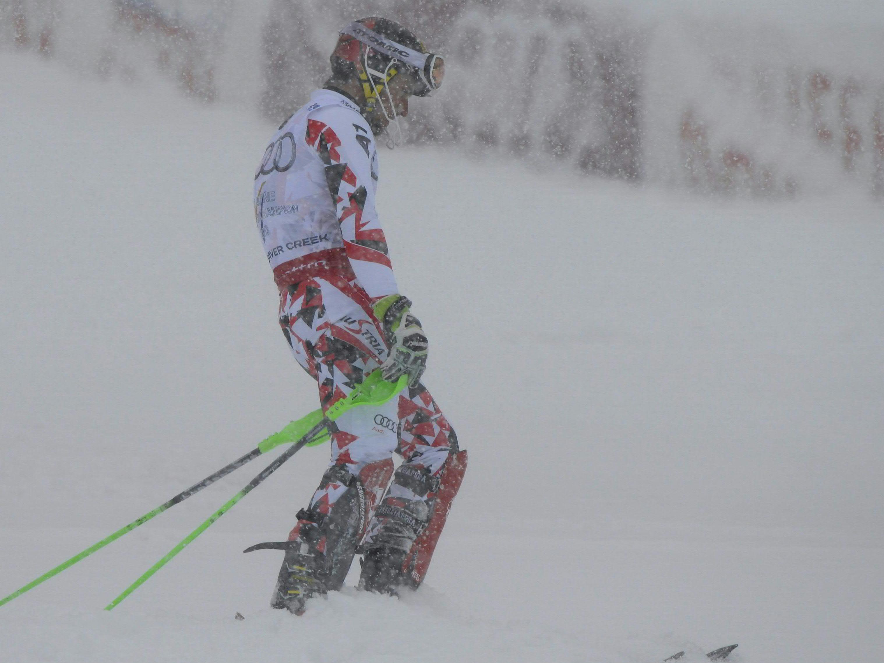 Traum von Slalom-Gold platzte für ÖSV-Superstar Hirscher im grenzwertigen Schneetreiben