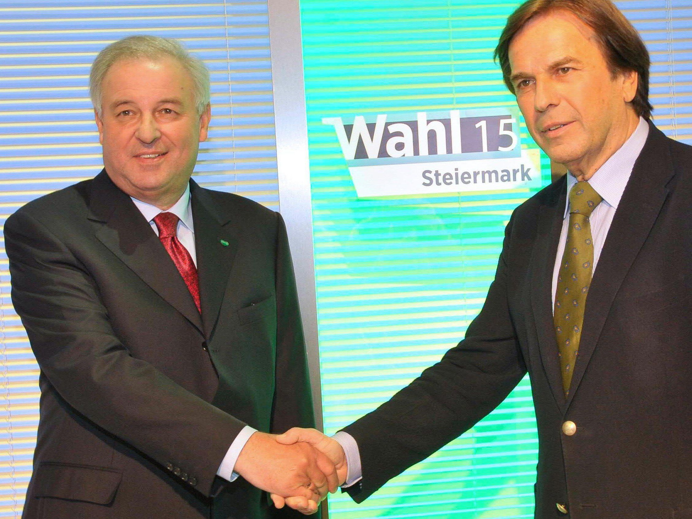 Voves und Schützenhofer verlegten die Landtagswahl in der Steiermark auf den 31. Mai 2015 vor. Voves und Schützenhofer verlegten die Landtagswahl in der Steiermark auf den 31. Mai 2015 vor.