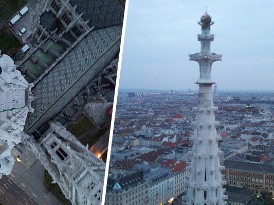 Blick von der Wiener Votivkirche am Samstag um 5 Uhr Früh