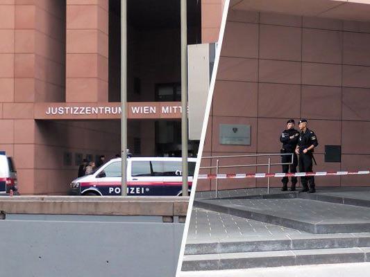 Einsatz nach der Bombendrohung im Justizzentrum Wien-Mitte